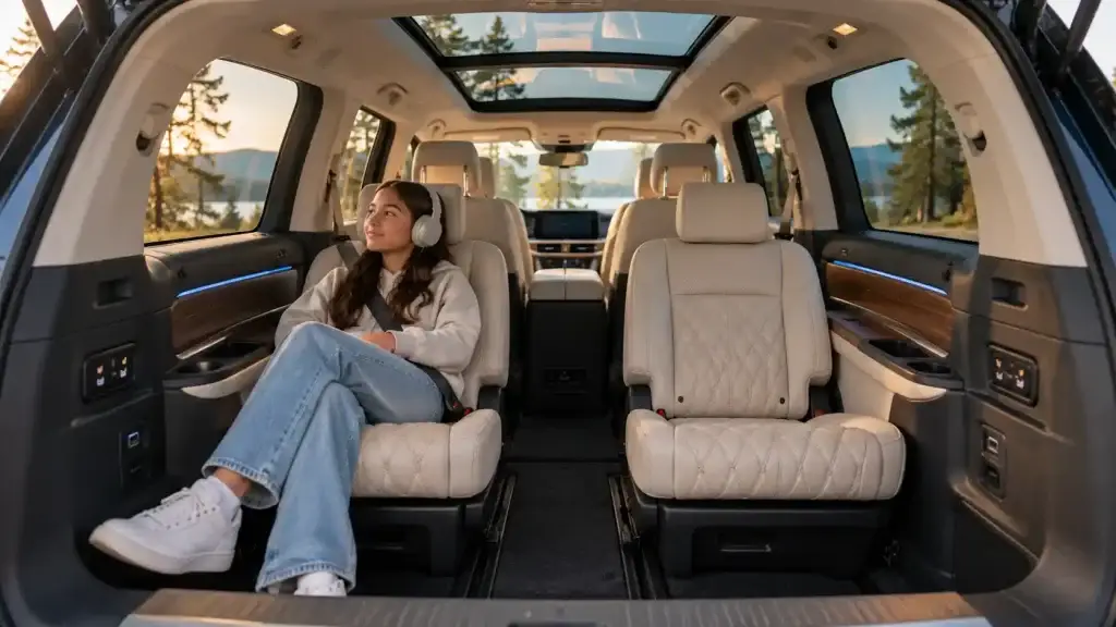 2026 Hyundai Palisade power reclining third row seats in a premium cabin
